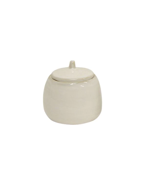 French Country Franco Rustic Sugar Pot White