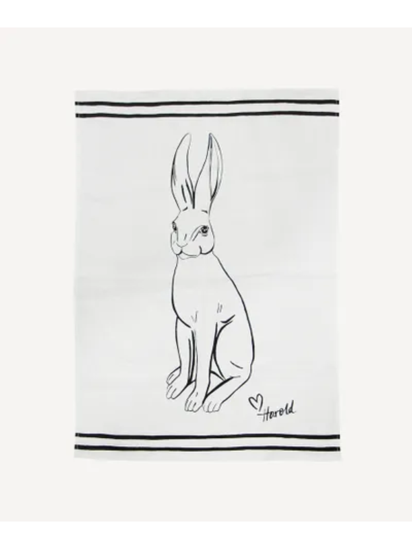 French Country Harold Linen Tea Towel White
