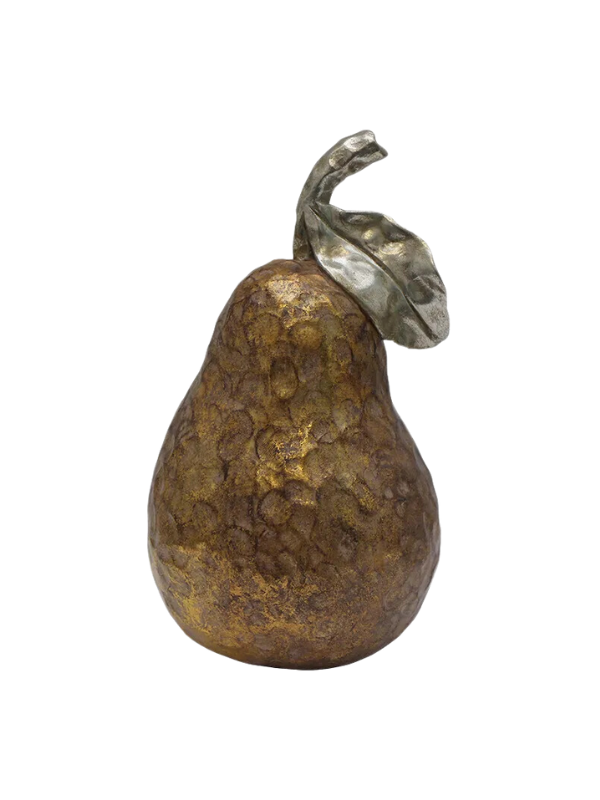 French Country Large Gold Pear Ornamant