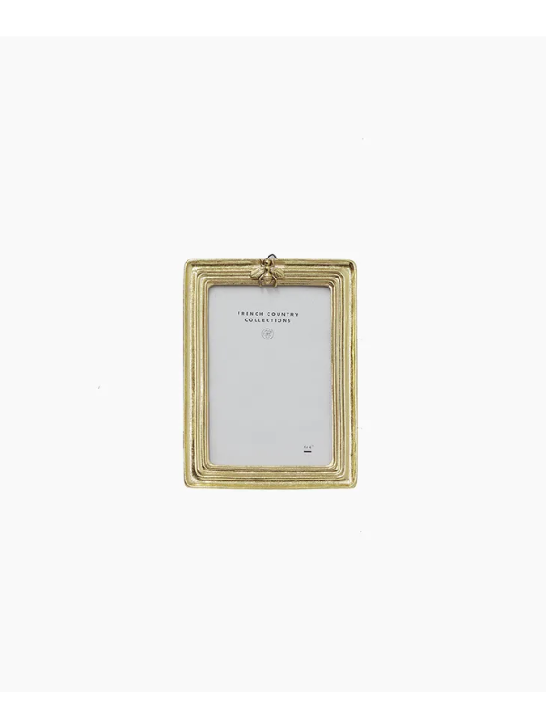 French Country Ribbed Bee Picture Frame Gold 4x6"