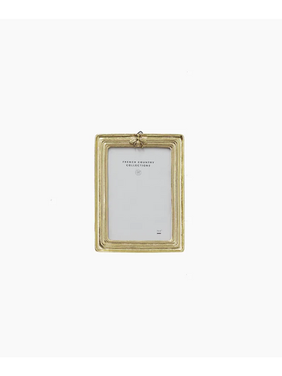 French Country Ribbed Bee Picture Frame Gold 4x6"