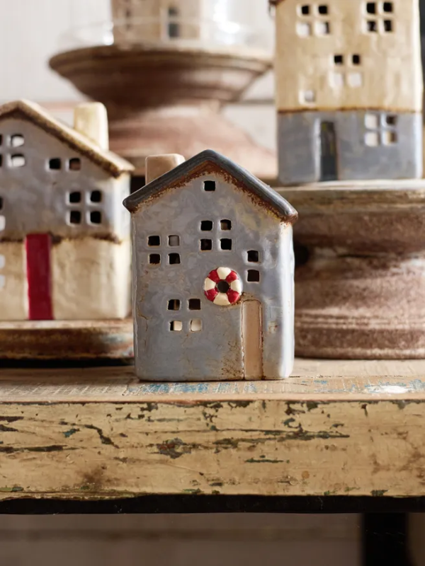 French Country Saint-Malo Tea Light House with Buoy Small