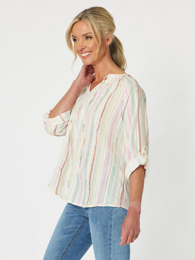 Gordon Smith Newport Stipe Cotton Top Multi Side