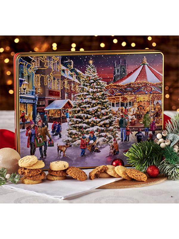 Grandma Wild's Christmas Market Scene Tin 600g