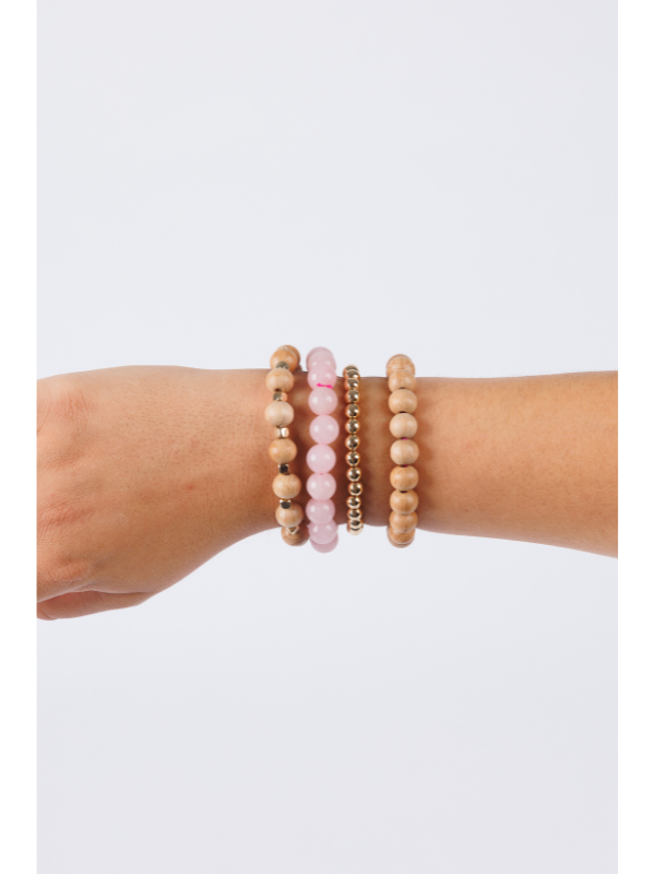 Holiday Life Sunset Stack Bracelet Baby Pink & Gold