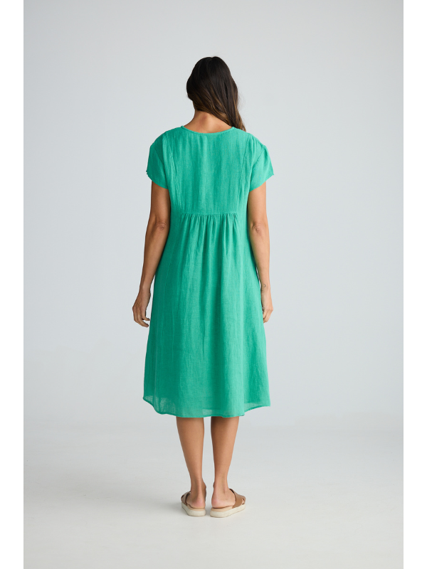 Holiday Trading Alfresco Dress Jade Green Back