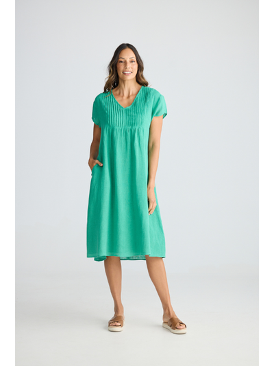 Holiday Trading Alfresco Dress Jade Green Front