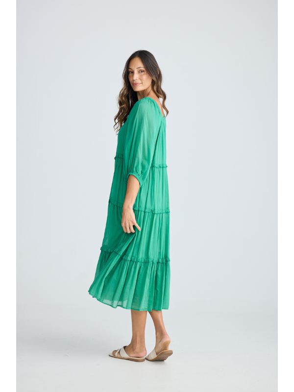 Holiday Trading Grenadine Dress Jade Green Back