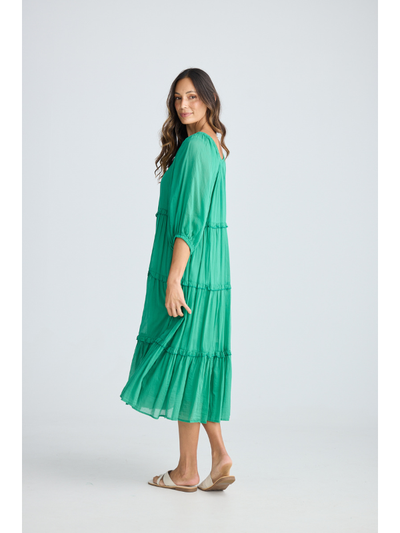 Holiday Trading Grenadine Dress Jade Green Back