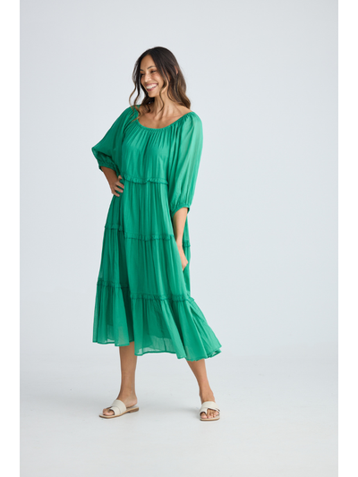 Holiday Trading Grenadine Dress Jade Green Side