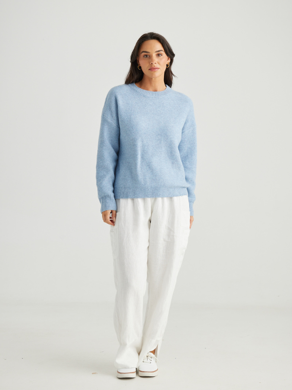 Holiday Trading Overboard Knit Lake Blue Front