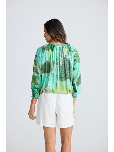 Holiday Trading Seaside Top Rainforest Print Back