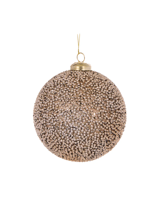 Holly & Ivy Caviar Bauble Champagne 10cm