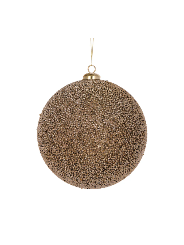 Holly & Ivy Caviar Bauble Champagne 15cm