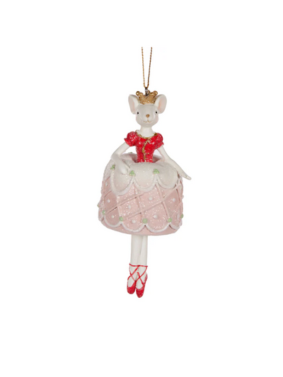 Holly & Ivy Cupcake Mouse Hanging Decoration Red