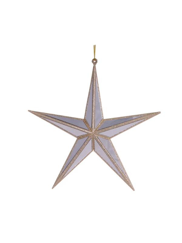 Holly & Ivy 5 Point Hanging Star Champagne