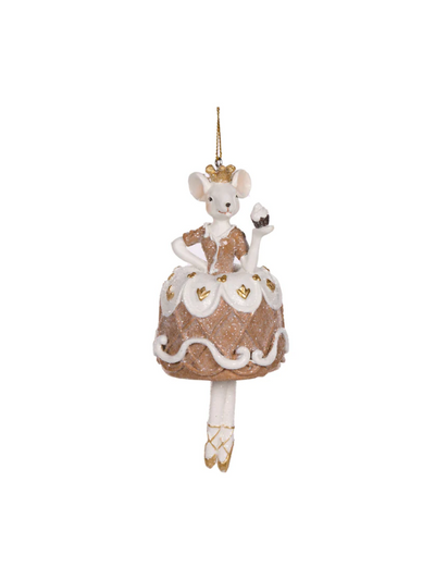 Holly & Ivy Gingerbread Mouse with Cupcake Hanging Ornament