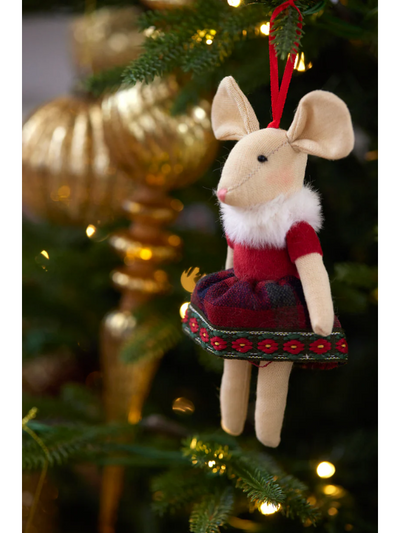 Holly & Ivy Rachel Mouse Hanging Ornament