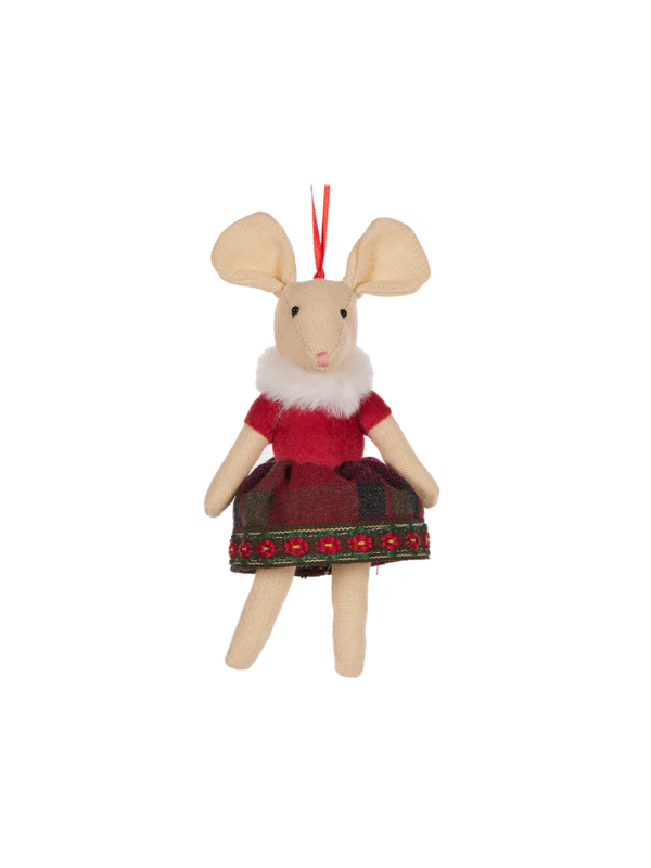 Holly & Ivy Rachel Mouse Hanging Ornament