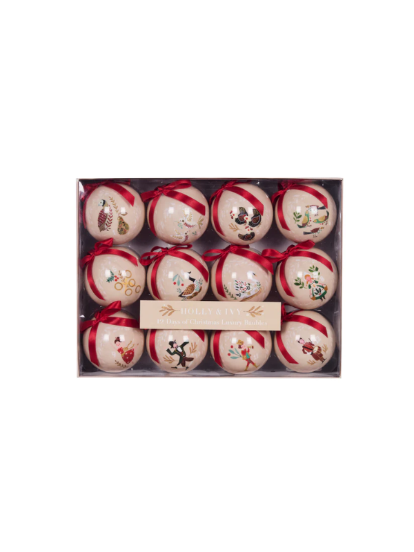 Holly & Ivy 12 Days of Christmas Luxury Bauble Gift Set