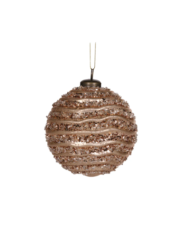 Holly & Ivy Wave Bauble Champagne