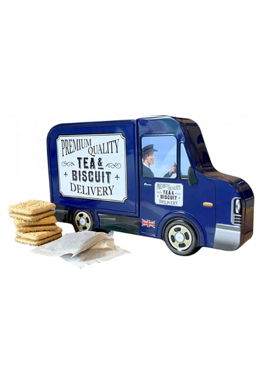 Infinity Brands Tea & Biscuits in Delivery Van Tin 200g (detail)