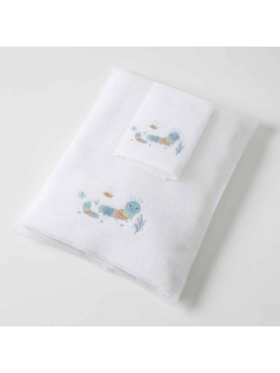 Jiggle & Giggle Blue Little Critters Bath Towel & Face Washer in Organza Bag