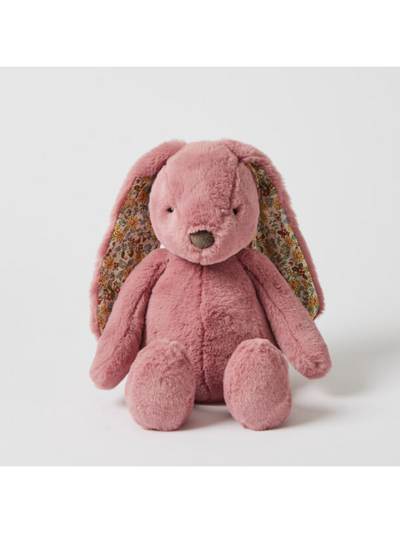 Jiggle & Giggle Floral Bunny Plush Raspberry