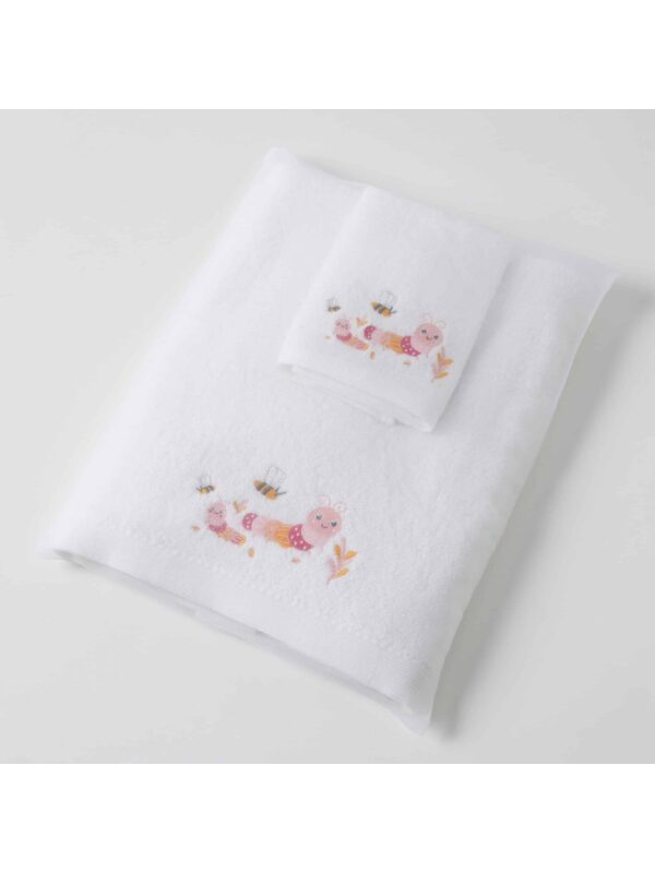 Jiggle & Giggle Pink Little Critters Bath Towel & Face Washer in Organza Bag