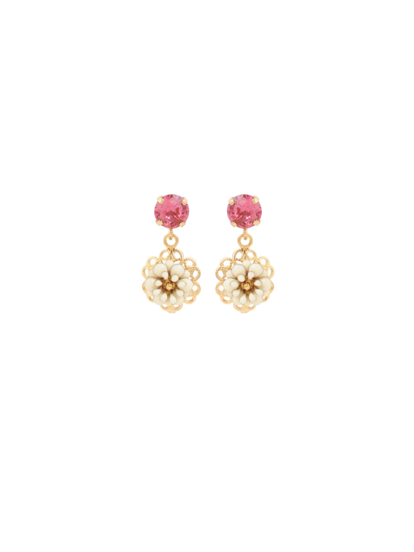 Julie Sion Camelia Baby Earrings Rose & Gold