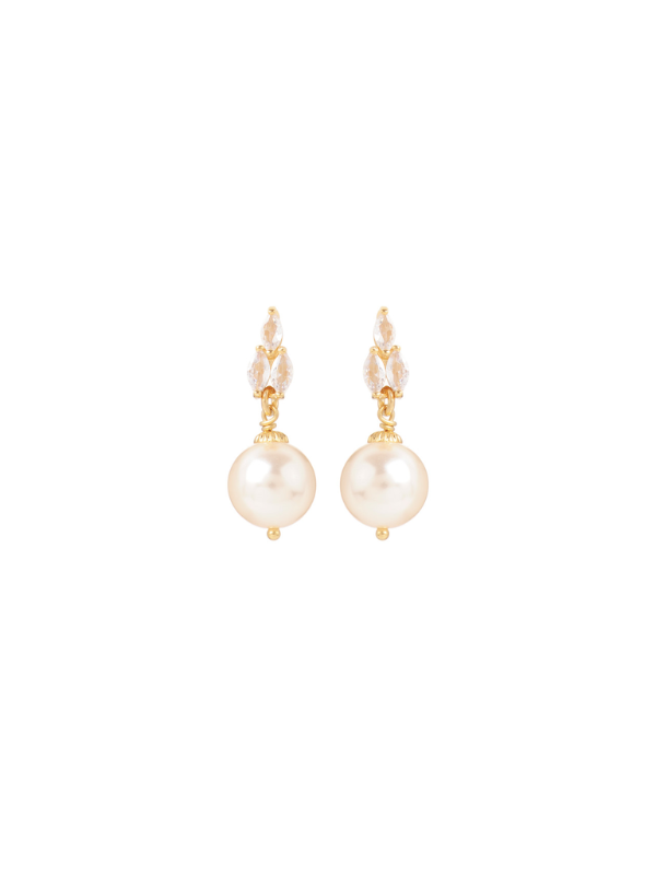 Julie Sion Palace Pearl Earrings Gold