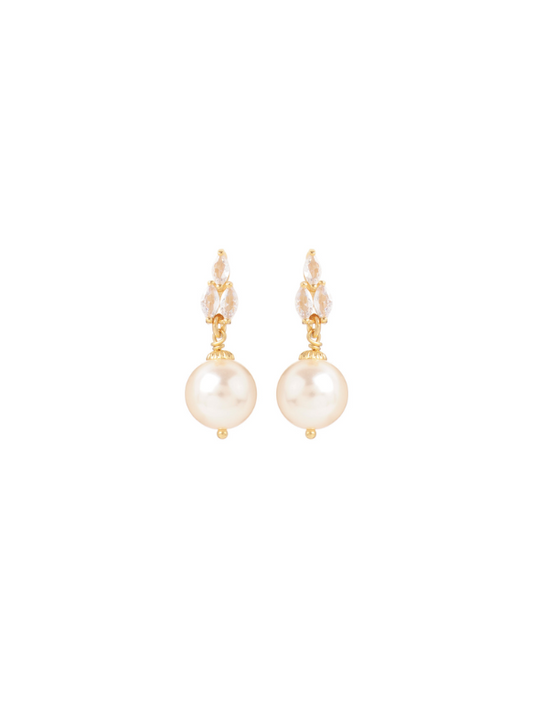 Julie Sion Palace Pearl Earrings Gold