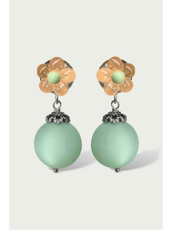 Julie Sion Bouquet Polaris Earrings Mint & Silver