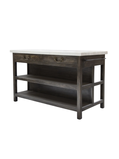 French Country Lars Kitchen Island Aged Black Large