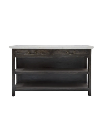 French Country Lars Kitchen Island Aged Black Large