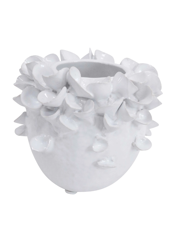 LaVida Petite Floral Planter White