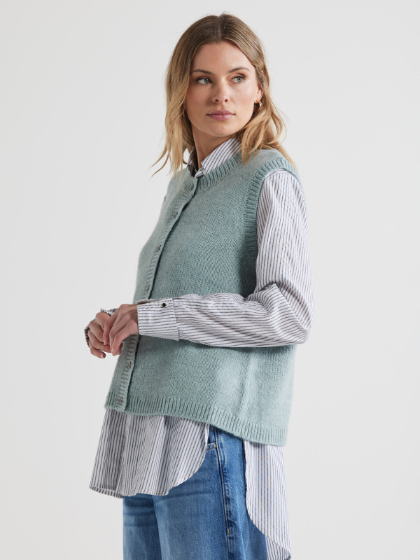 LD+CO Button Front Vest Caper Side