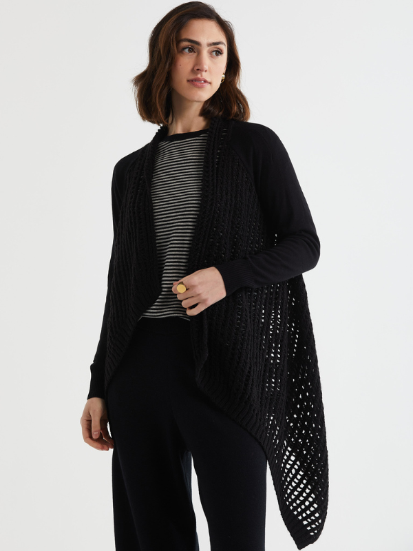 LD+CO Lofty Lace Cardi Black Side