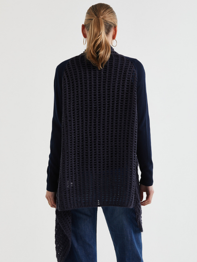 LD+CO Lofty Lace Cardi Navy Back