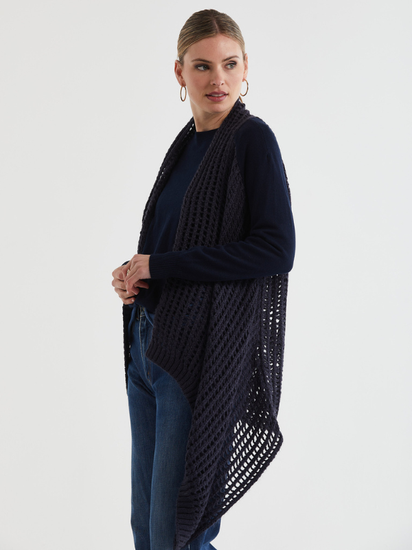 LD+CO Lofty Lace Cardi Navy Side