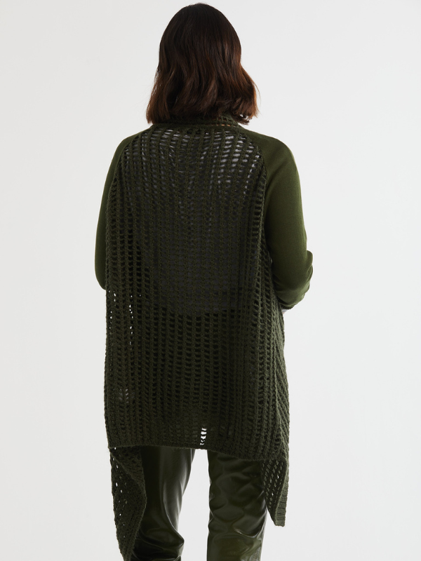 LD+CO Lofty Lace Cardi Olive Back