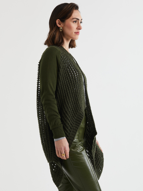 LD+CO Lofty Lace Cardi Olive Side