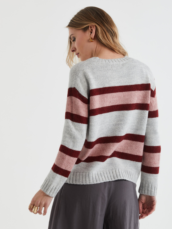 LD+CO Lofty Stripe Jumper Marl Back