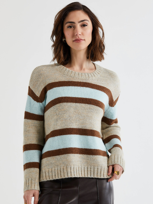 LD+CO Lofty Stripe Jumper Oat Front