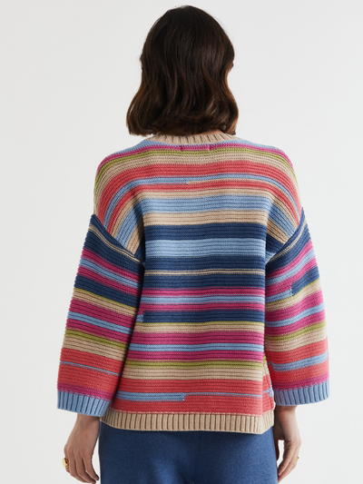 LD+CO Multi Stripe Jumper Oat Back