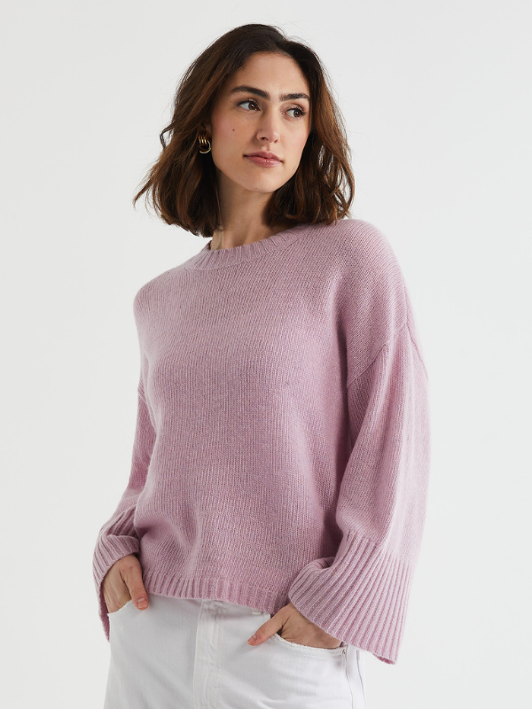 LD+CO Wide Sleeve Crew Iris Front