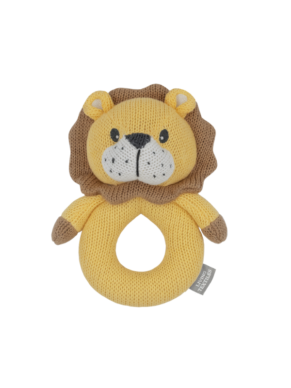 Living Textiles Knitted Rattle Leo the Lion