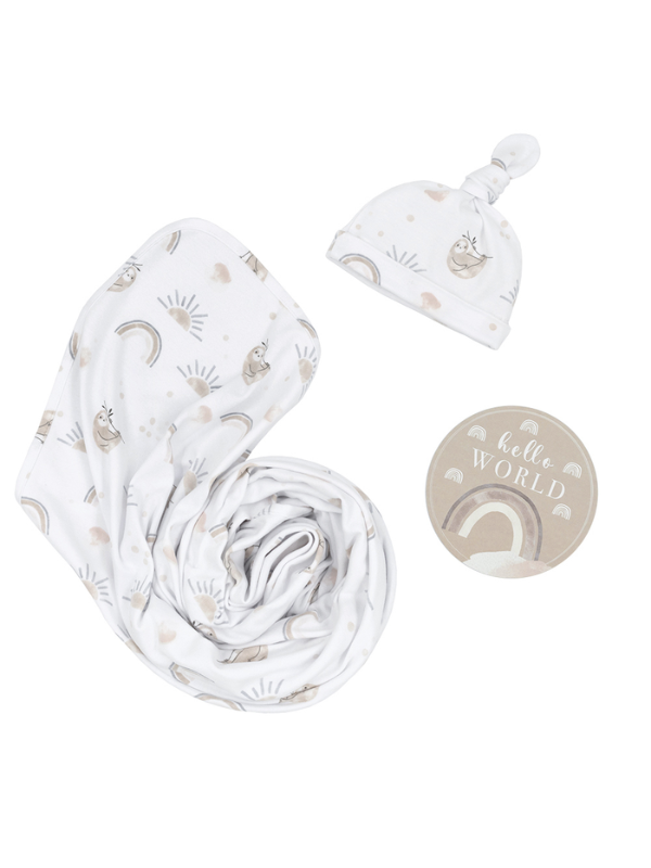 Living Textiles Newborn Gift Set Happy Sloth