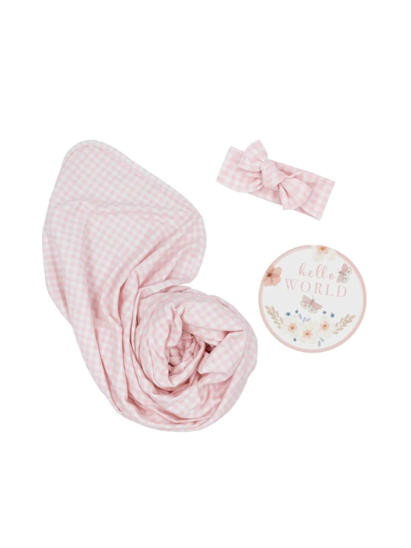 Living Textiles Newborn Gift Set Pink Gingham