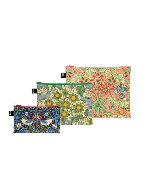 LOQI William Morris Zip Pockets Set of 3